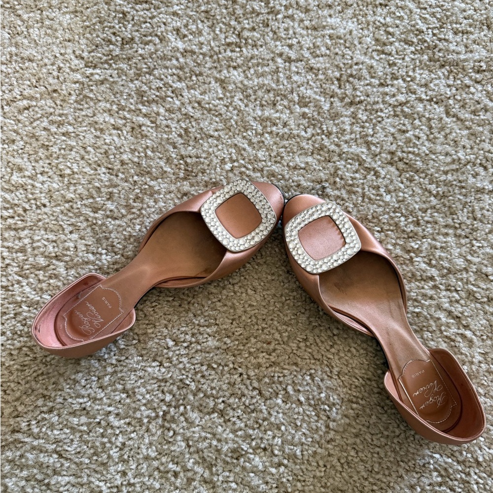 Roger Vivier Pink Sandals with Rhinestone Buckle